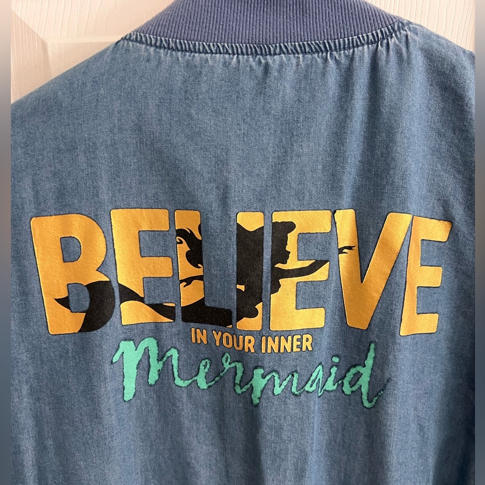 Women’s Little Mermaid Denim Jacket with Shell Patch - Picture 4 of 4